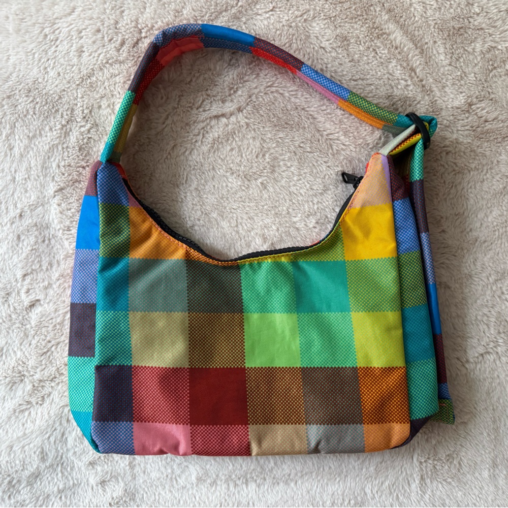 NWT BAGGU Mini Nylon Shoulder Bag Madras - Picture 6 of 12